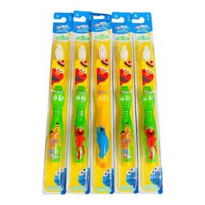 Crest Kids Toothbrush 5 Pack Sesame Street Soft Bristles Colorful Handles